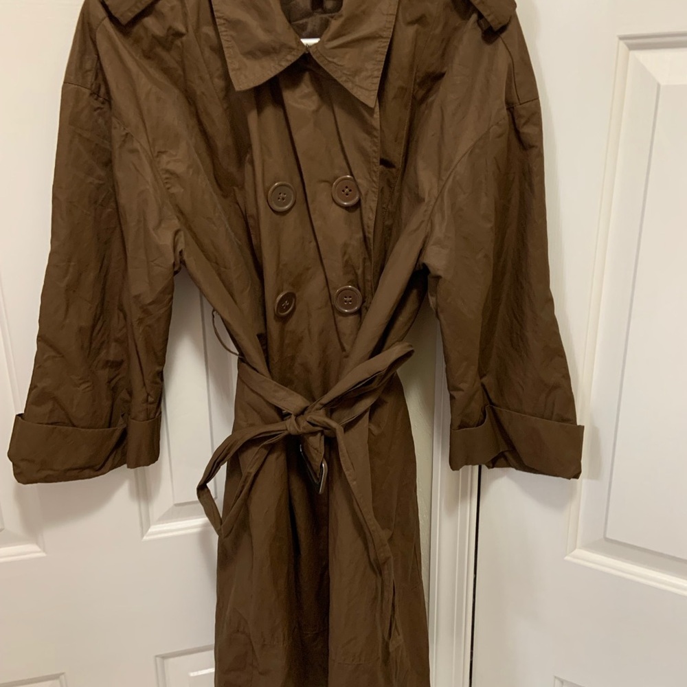 INC International Concepts Chocolate Brown Trench Coat